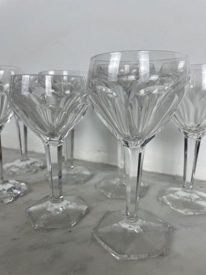 Val Saint-Lambert - Set of six cut crystal...