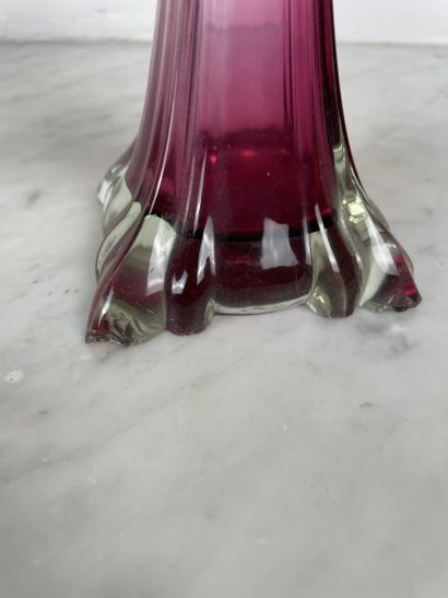 Set of 9 glass vases including 1 bottle,...