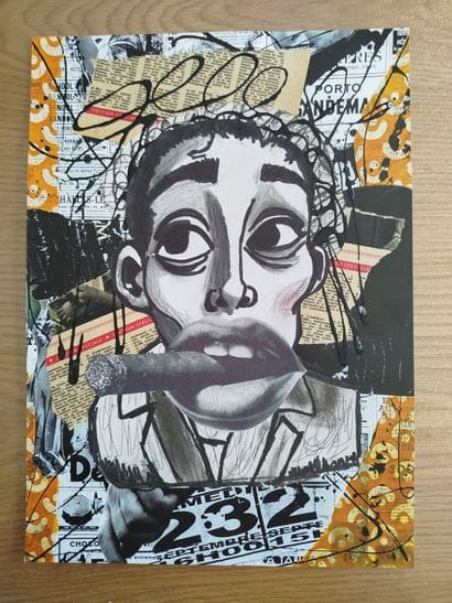 Laurent Yvon (1984) - Collage on paper (30...