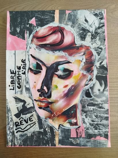 Laurent Yvon (1984) - Collage on paper (30...