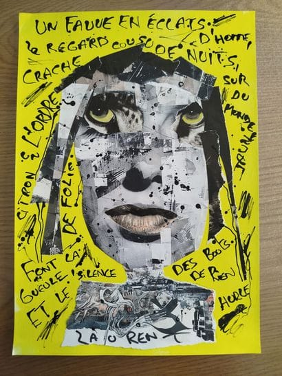 Laurent Yvon (1984) - Collage on paper (30...