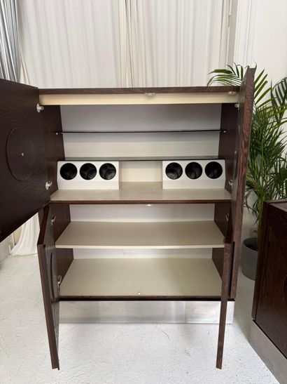 Belgian Brutalist highboard in wenge (20th...