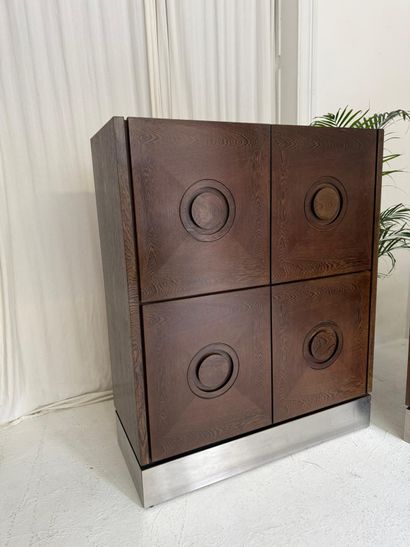 Belgian Brutalist highboard in wenge (20th...