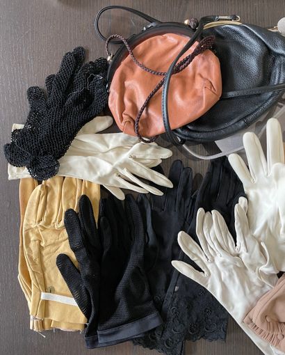 Set of fashion accessories including bags,...