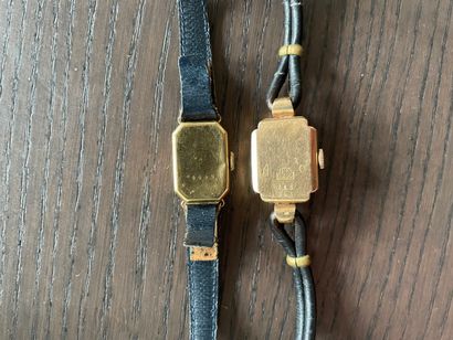 Set of two 18k GOLD hand-wound ladies' watches...