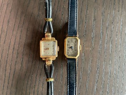 Set of two 18k GOLD hand-wound ladies' watches...