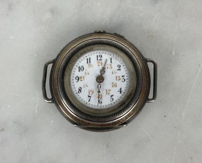 0.800 silver travel pocket watch/clock with...