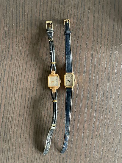 Set of two 18k GOLD hand-wound ladies' watches...