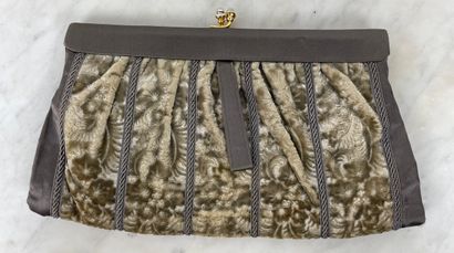 Gucci Vintage evening clutch bag Gray velvet...