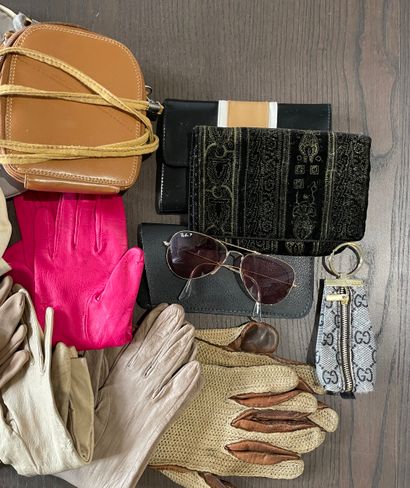 Set of fashion accessories including bags,...