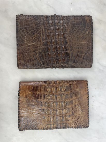 Vintage leather & crocodile set - two bags...