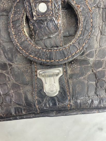 Vintage leather & crocodile set - two bags...