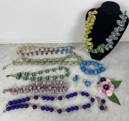 Set of polymer clay/resin costume jewelry...