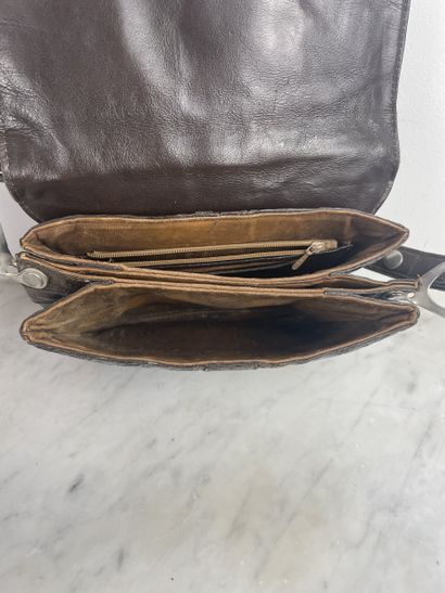 Vintage leather & crocodile set - two bags...