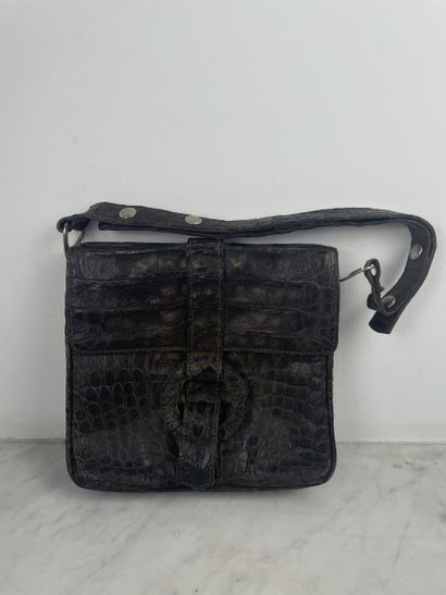 Vintage leather & crocodile set - two bags...
