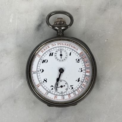 Montre de poche chronographe en argent 0,800...