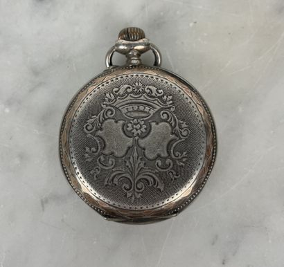 Montre de poche en argent Remontoir, cylindre...