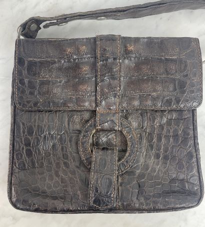 Vintage leather & crocodile set - two bags...