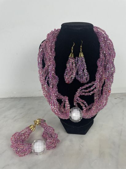 Parure fantaisie « Pink Fancy Pearl », vers...