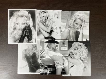 Set of 6 black & white promotional photographs,...