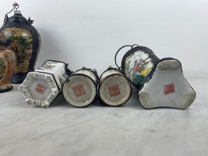 Set of porcelain opium pipes China - Late...