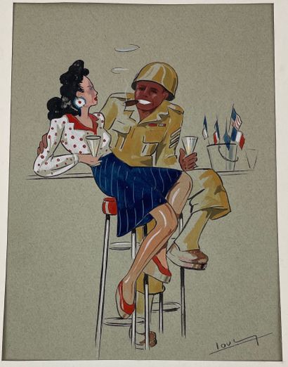 Libération Set of 6 original watercolors...