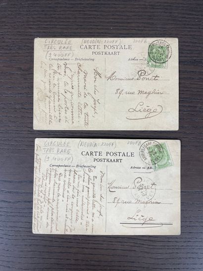 Rare Lot de 2 cartes postales érotiques anciennes,...