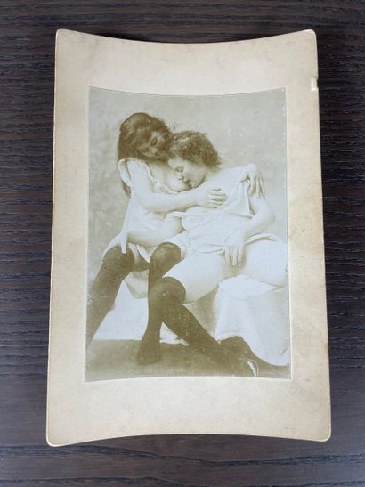 Photographie albuminé érotique sur papier,...