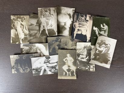 Important antique erotic set Photographs...