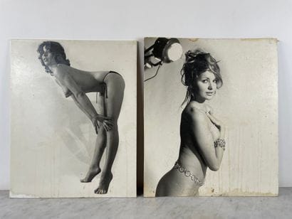 Two black and white erotic photographs Vintage...