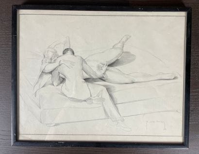 R. Van Doren (XX century) Pencil drawing...