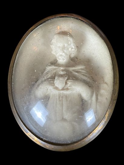 Set of devotional medallions in relief -...