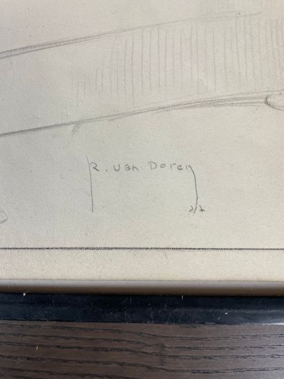 R. Van Doren (XX century) Pencil drawing...