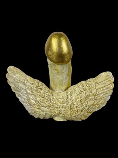 Winged phallus
Sculpture in molded plaster,...