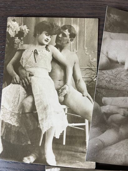 Important antique erotic set Photographs...