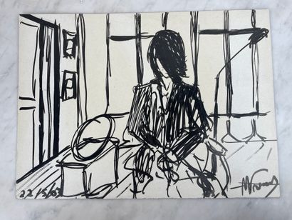 Michel François (b. 1956) Set of 8 drawings,...