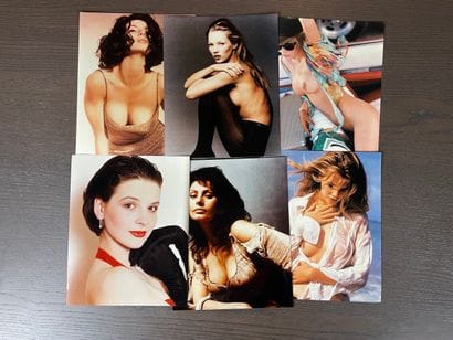 Set of color photographs of female portraits...