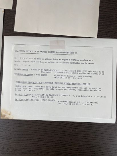 Set of fashion photographs and press documents...