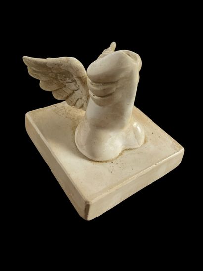 Winged phallus on base
Sculpture in molded...