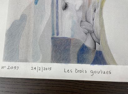 Yvon ADAM (1932-2017) Nu féminin accoudé,...