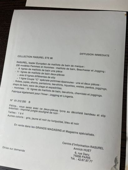 Set of fashion photographs and press documents...