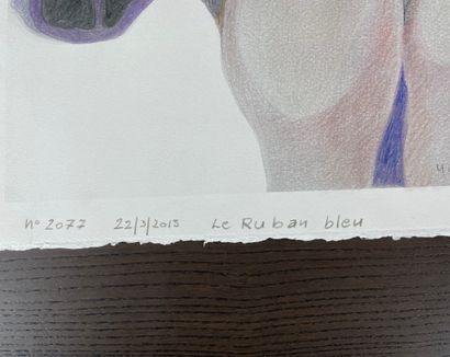 Yvon ADAM (1932-2017) Nu féminin, Le ruban...