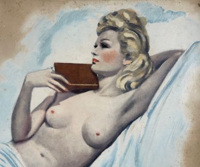 20th century European school Reclining female...