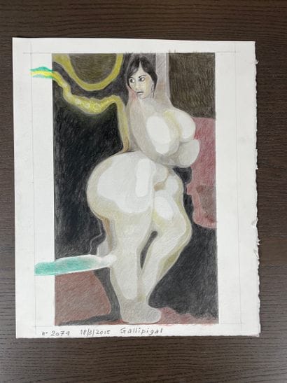 Yvon ADAM (1932-2017) Nu féminin, Gallipigal...
