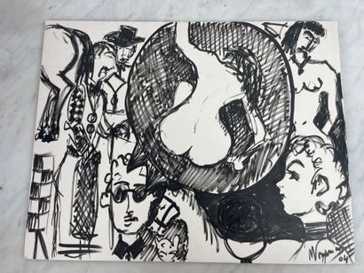 Michel François (b. 1956) Set of 8 drawings,...