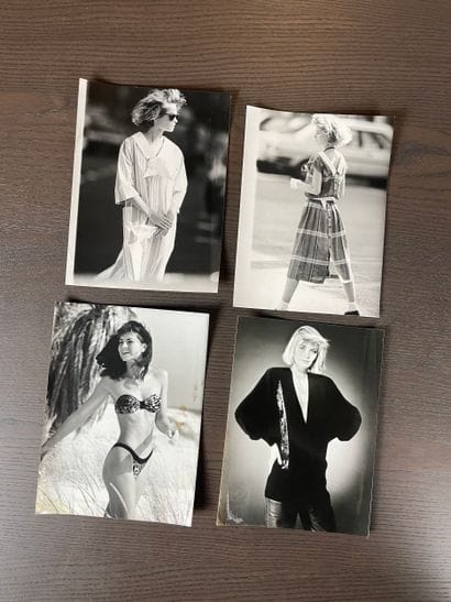 Set of fashion photographs and press documents...