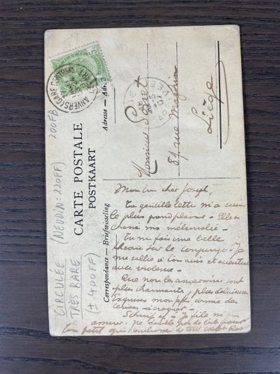 Rare Lot de 2 cartes postales érotiques anciennes,...