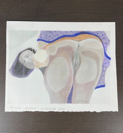 Yvon ADAM (1932-2017) Nu féminin, Le ruban...