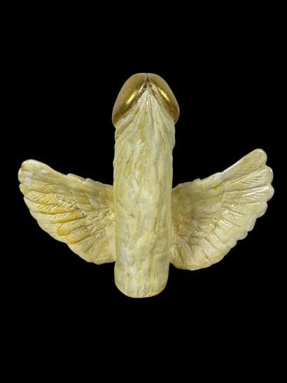 Winged phallus
Sculpture in molded plaster,...