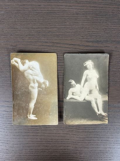 Pair of early erotic photographs, circa 1920...